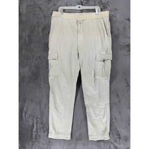James Perse Cargo Pants Mens 4 MDNW1291 Beige Elastic Waist Drawstring EUC